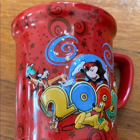 Disney Red Mug with Mickey and Friends 2000 Design - Picture 1 of 4